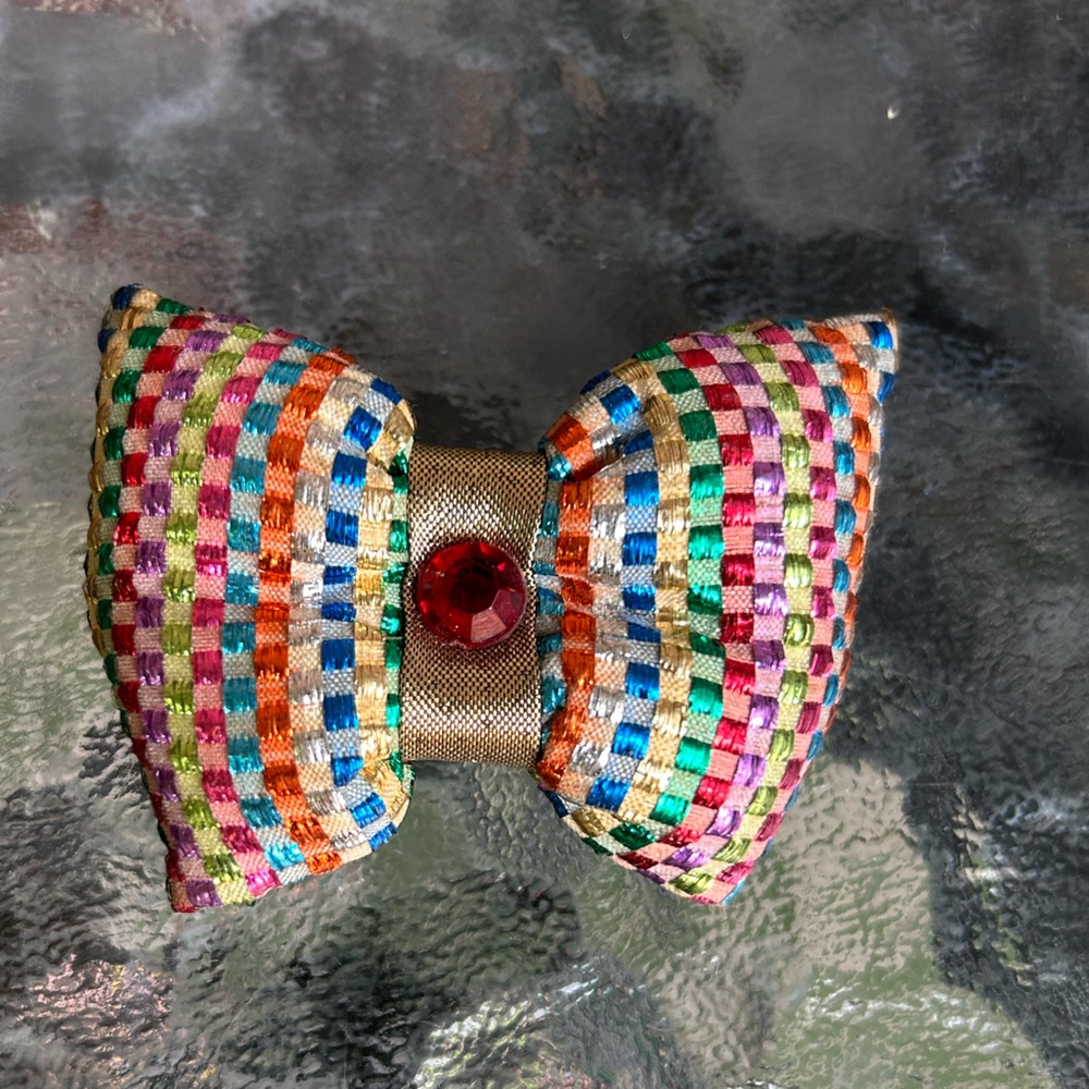 Vintage Puffy hair bow multicoloured